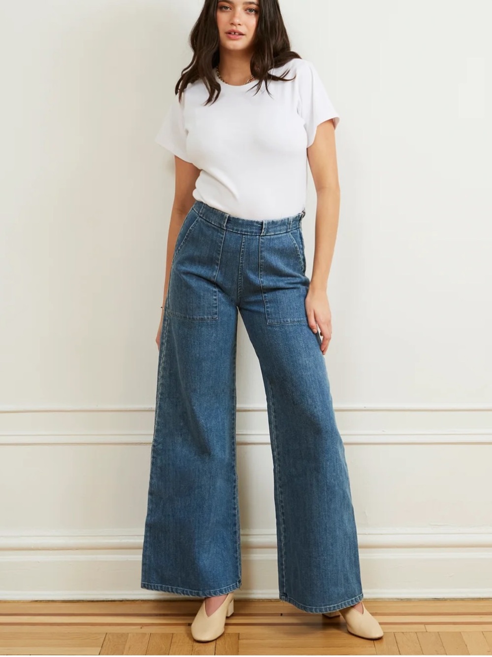 Loup Wide-Leg High-Rise Jeans in Denim Blue